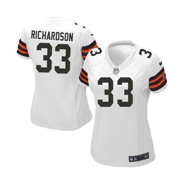RICHARDSON Cleveland #33 Womens Football Jersey - Trent Richardson Womens Football Jersey (White)_Free Shipping