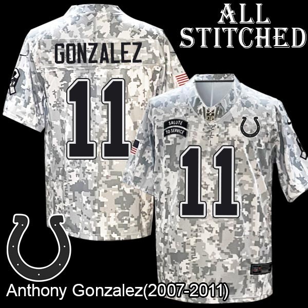 Camo Embroidered Anthony Gonzalez Indianapolis Colts #11 Stitched Jersey