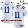 White Embroidered Ryan Grant Indianapolis Colts #11 Stitched Jersey
