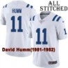 White Embroidered David Humm Indianapolis Colts #11 Stitched Jersey