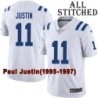 White Embroidered Paul Justin Indianapolis Colts #11 Stitched Jersey