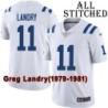White Embroidered Greg Landry Indianapolis Colts #11 Stitched Jersey