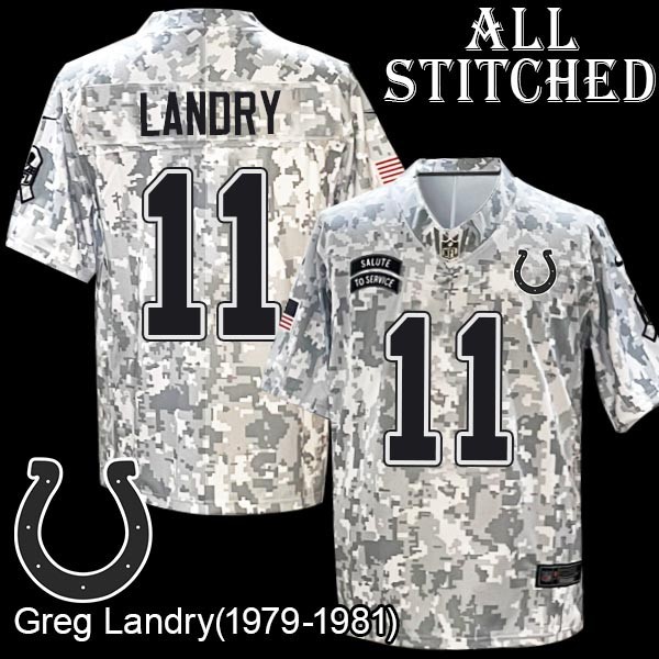 Camo Embroidered Greg Landry Indianapolis Colts #11 Stitched Jersey