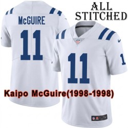 White Embroidered Kaipo McGuire Indianapolis Colts #11 Stitched Jersey