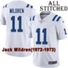 White Embroidered Jack Mildren Indianapolis Colts #11 Stitched Jersey