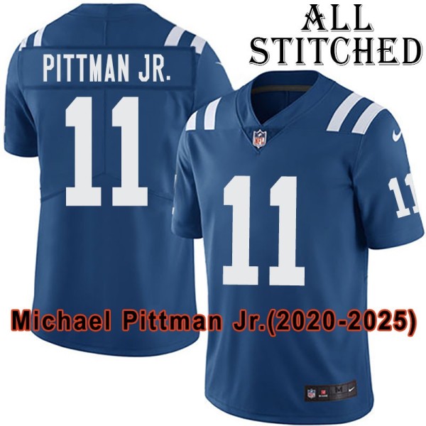 Blue Home Embroidered Michael Pittman Jr. Indianapolis Colts #11 Stitched Jersey