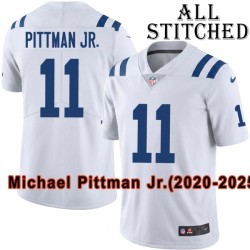 White Embroidered Michael Pittman Jr. Indianapolis Colts #11 Stitched Jersey