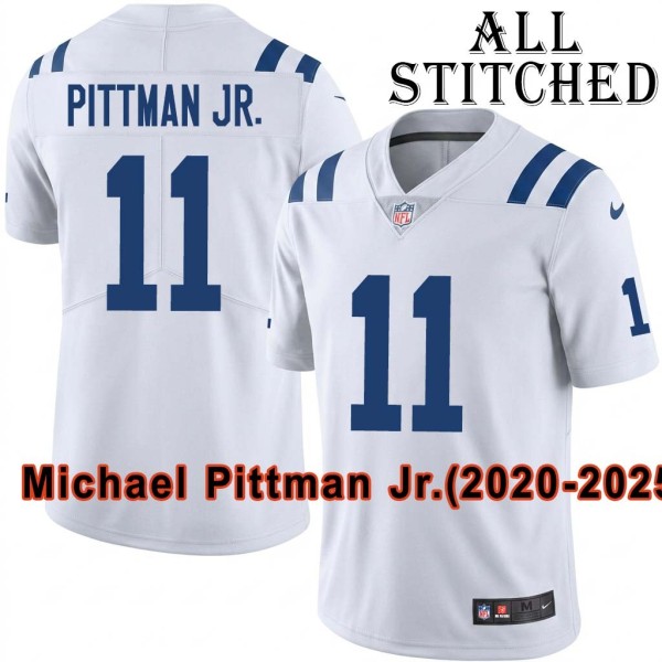 White Embroidered Michael Pittman Jr. Indianapolis Colts #11 Stitched Jersey