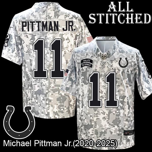 Camo Embroidered Michael Pittman Jr. Indianapolis Colts #11 Stitched Jersey