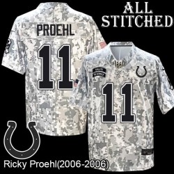 Camo Embroidered Ricky Proehl Indianapolis Colts #11 Stitched Jersey