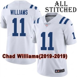 White Embroidered Chad Williams Indianapolis Colts #11 Stitched Jersey