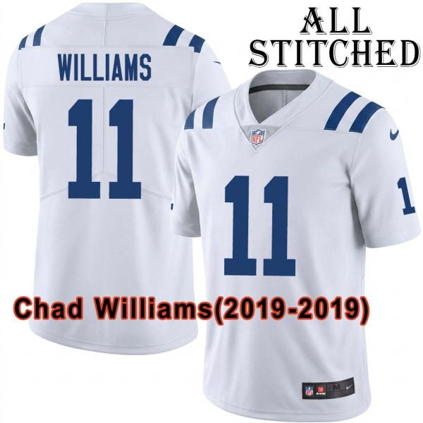White Embroidered Chad Williams Indianapolis Colts #11 Stitched Jersey