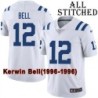White Embroidered Kerwin Bell Indianapolis Colts #12 Stitched Jersey