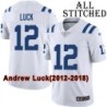 White Embroidered Andrew Luck Indianapolis Colts #12 Stitched Jersey