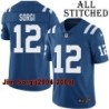 Blue Home Embroidered Jim Sorgi Indianapolis Colts #12 Stitched Jersey