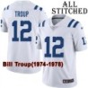 White Embroidered Bill Troup Indianapolis Colts #12 Stitched Jersey