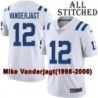White Embroidered Mike Vanderjagt Indianapolis Colts #12 Stitched Jersey