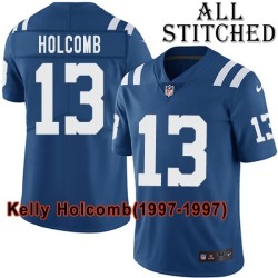 Blue Home Embroidered Kelly Holcomb Indianapolis Colts #13 Stitched Jersey