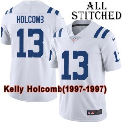 White Embroidered Kelly Holcomb Indianapolis Colts #13 Stitched Jersey