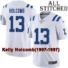 White Embroidered Kelly Holcomb Indianapolis Colts #13 Stitched Jersey