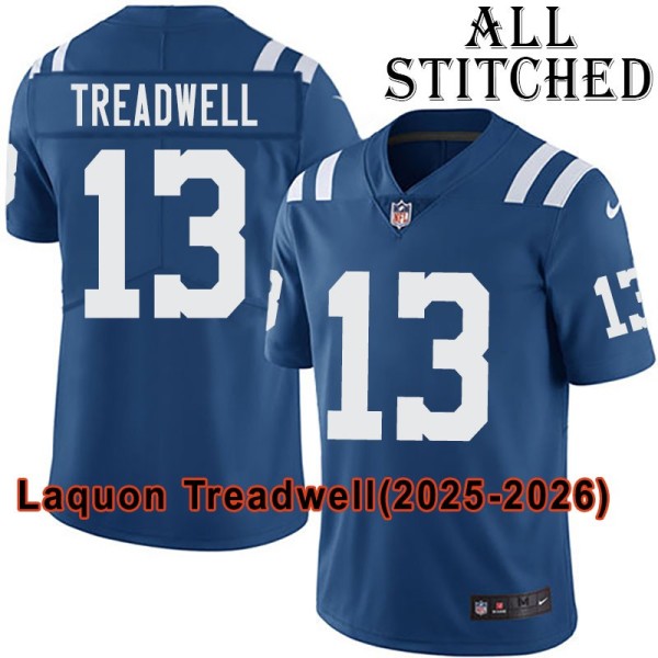 Blue Home Embroidered Laquon Treadwell Indianapolis Colts #13 Stitched Jersey