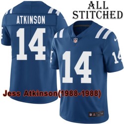 Blue Home Embroidered Jess Atkinson Indianapolis Colts #14 Stitched Jersey
