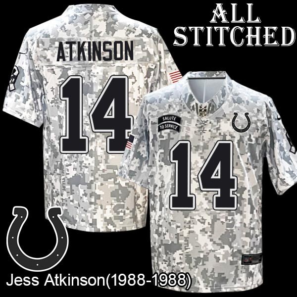 Camo Embroidered Jess Atkinson Indianapolis Colts #14 Stitched Jersey