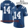 Blue Home Embroidered Ed Brown Indianapolis Colts #14 Stitched Jersey