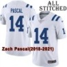 White Embroidered Zach Pascal Indianapolis Colts #14 Stitched Jersey
