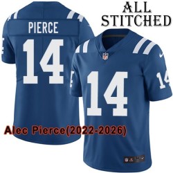 Blue Home Embroidered Alec Pierce Indianapolis Colts #14 Stitched Jersey