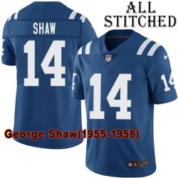 Blue Home Embroidered George Shaw Indianapolis Colts #14 Stitched Jersey