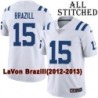 White Embroidered LaVon Brazill Indianapolis Colts #15 Stitched Jersey