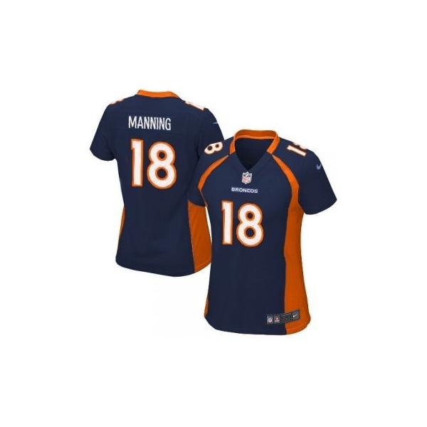MANNING Denver #18 Womens Football Jersey - Peyton Manning Womens Football Jersey (Blue)_Free Shipping