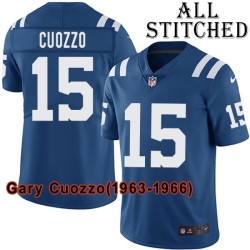Blue Home Embroidered Gary Cuozzo Indianapolis Colts #15 Stitched Jersey