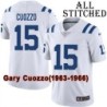 White Embroidered Gary Cuozzo Indianapolis Colts #15 Stitched Jersey