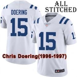 White Embroidered Chris Doering Indianapolis Colts #15 Stitched Jersey