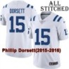 White Embroidered Phillip Dorsett Indianapolis Colts #15 Stitched Jersey