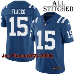Blue Home Embroidered Joe Flacco Indianapolis Colts #15 Stitched Jersey
