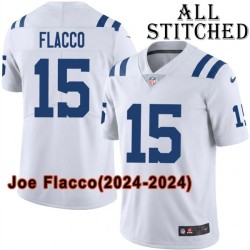 White Embroidered Joe Flacco Indianapolis Colts #15 Stitched Jersey