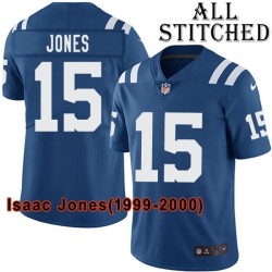 Blue Home Embroidered Isaac Jones Indianapolis Colts #15 Stitched Jersey