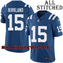 Blue Home Embroidered Mike Kirkland Indianapolis Colts #15 Stitched Jersey