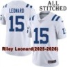 White Embroidered Riley Leonard Indianapolis Colts #15 Stitched Jersey