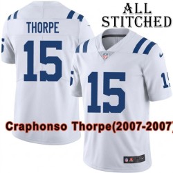 White Embroidered Craphonso Thorpe Indianapolis Colts #15 Stitched Jersey