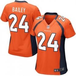 BAILEY Denver #24 Womens Football Jersey - Champ Bailey Womens Football Jersey (Orange)_Free Shipping