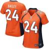 BAILEY Denver #24 Womens Football Jersey - Champ Bailey Womens Football Jersey (Orange)_Free Shipping