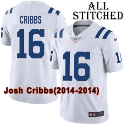 White Embroidered Josh Cribbs Indianapolis Colts #16 Stitched Jersey