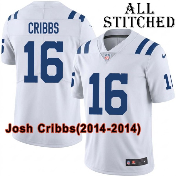 White Embroidered Josh Cribbs Indianapolis Colts #16 Stitched Jersey