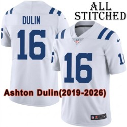 White Embroidered Ashton Dulin Indianapolis Colts #16 Stitched Jersey