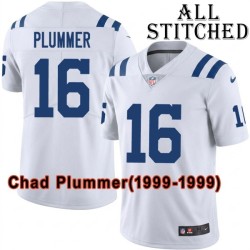 White Embroidered Chad Plummer Indianapolis Colts #16 Stitched Jersey