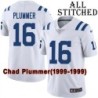 White Embroidered Chad Plummer Indianapolis Colts #16 Stitched Jersey
